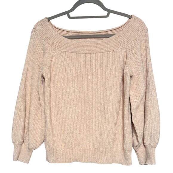 Moth By Anthropologie Blush Pink Off Shoulder Sweater Size Large - Picture 1 of 7